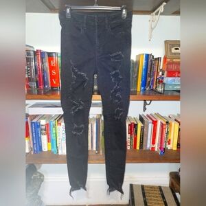 American Eagle black high rise jeggings. Women's 6 long